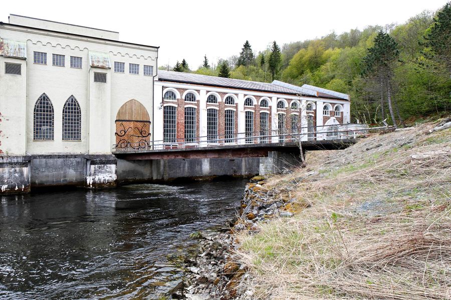 Øvre Leirfoss power plant on Nid River in Trondheim. 